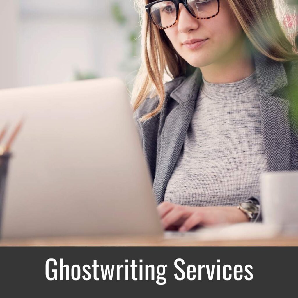 Woman working at laptop for Ghostwriting Services Image